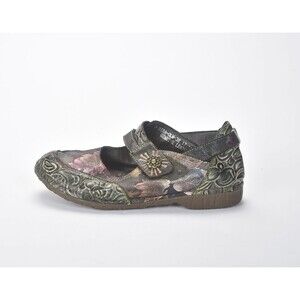 L'Artisrte Floral Leather Mary Janes w/ Spring Step Insole Size 38